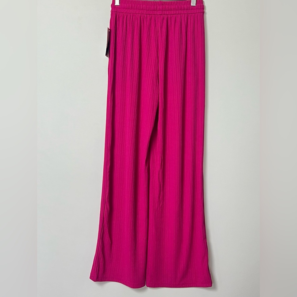 Love Poem by Block Fuchsia Ribbed Wide Leg Loun